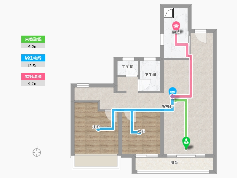 陕西省-咸阳市-龙湖上城-64.35-户型库-动静线