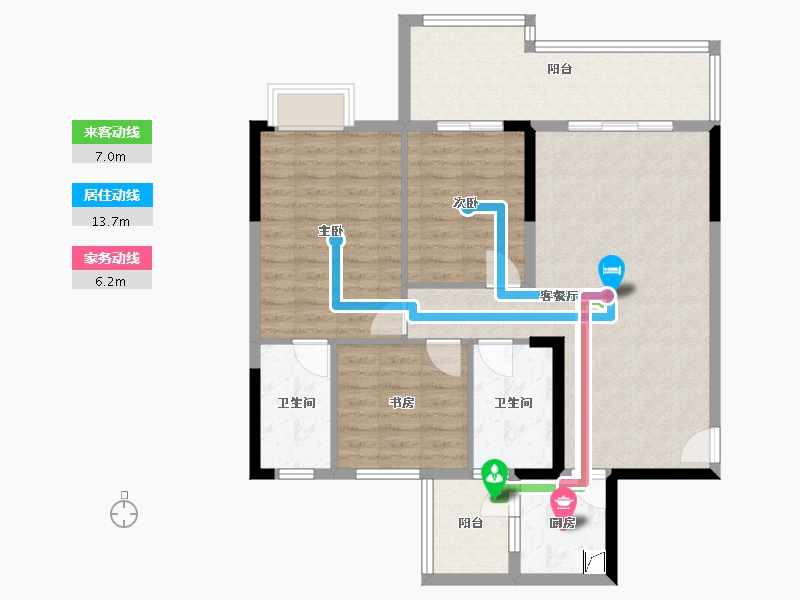 贵州省-六盘水市-雨虹大厦-105.00-户型库-动静线