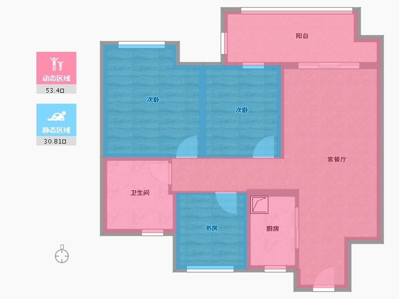 宁夏回族自治区-银川市-吾悦和府-98.00-户型库-动静分区