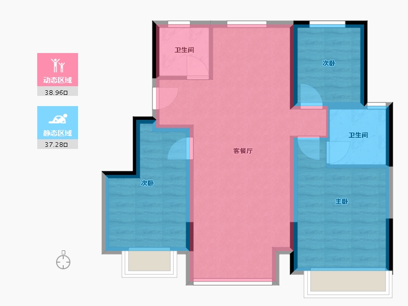 天津-天津市-中国铁建花语尚东-67.80-户型库-动静分区