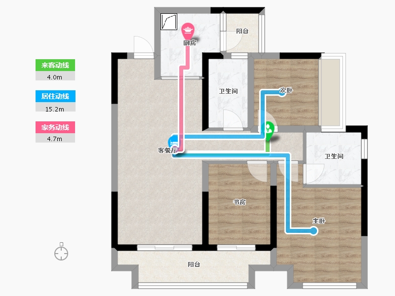 四川省-宜宾市-宜宾公园九里三期-99.20-户型库-动静线