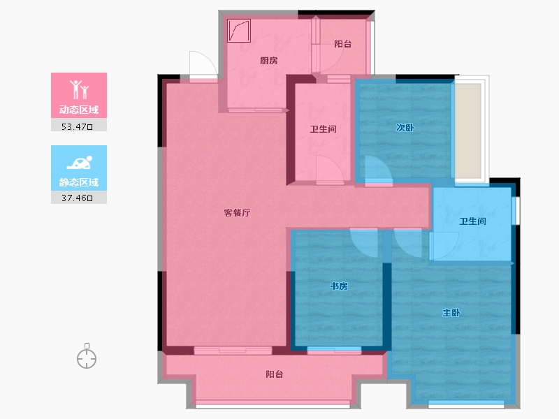 四川省-宜宾市-宜宾公园九里三期-99.20-户型库-动静分区