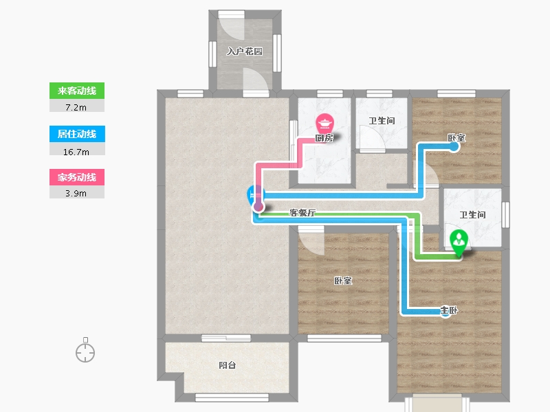 山西省-临汾市-丽景中央公园-84.33-户型库-动静线