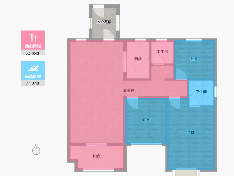 山西省-临汾市-丽景中央公园-84.33-户型库-动静分区