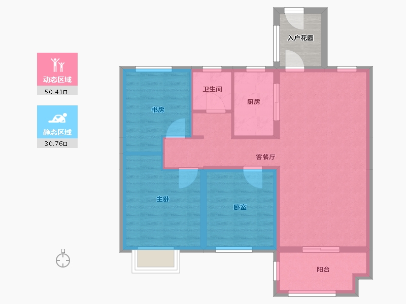 山西省-临汾市-丽景中央公园-76.39-户型库-动静分区