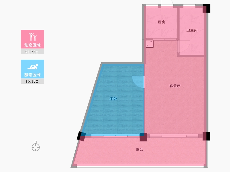 浙江省-温州市-新鸿东望蓝海-61.60-户型库-动静分区