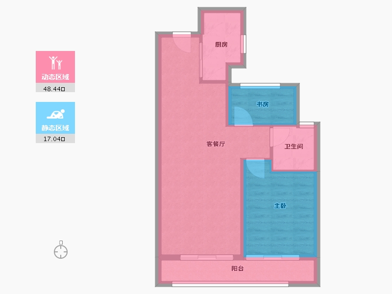 陕西省-咸阳市-龙湖上城-58.52-户型库-动静分区