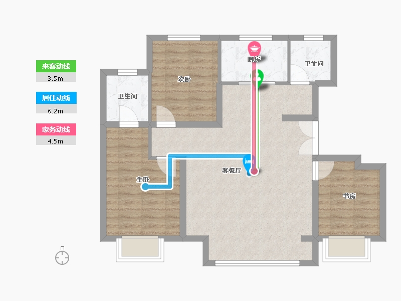 天津-天津市-中建玖棠府-74.83-户型库-动静线