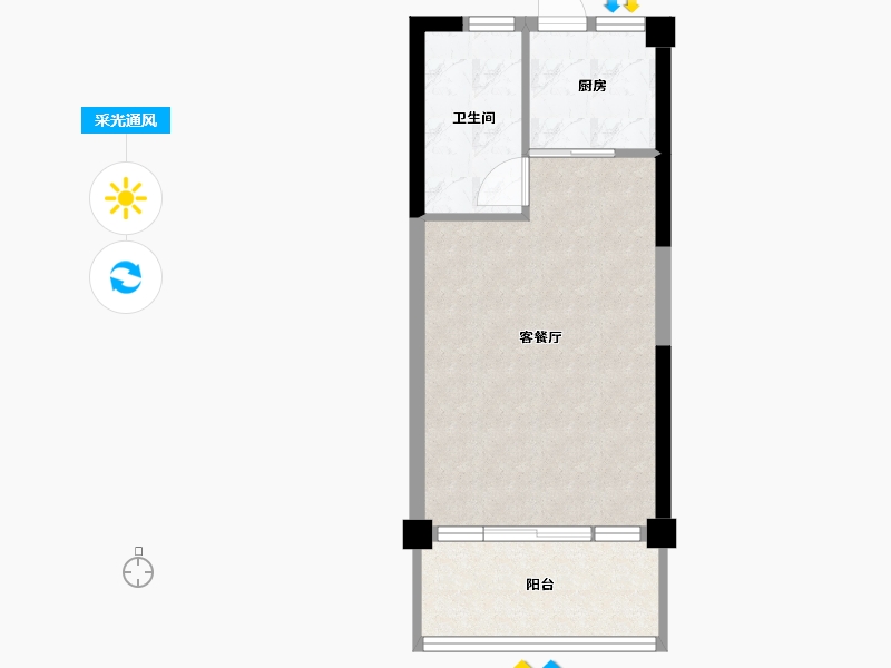 浙江省-温州市-新鸿东望蓝海-37.00-户型库-采光通风