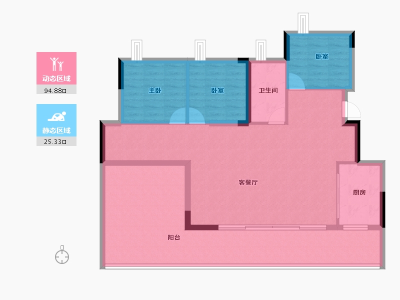 重庆-重庆市-奥园悦府-109.48-户型库-动静分区