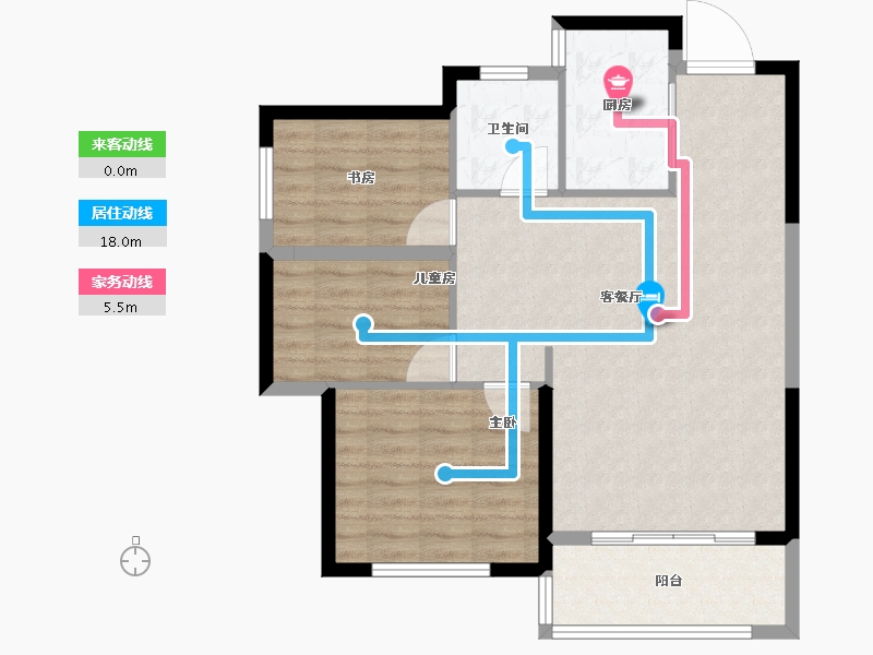 湖南省-长沙市-中建嘉和城凤凰台-80.80-户型库-动静线