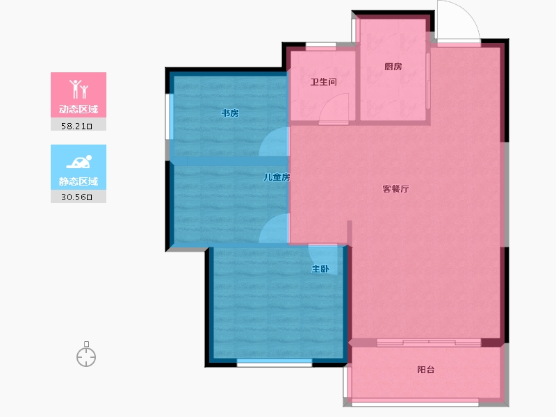 湖南省-长沙市-中建嘉和城凤凰台-80.80-户型库-动静分区