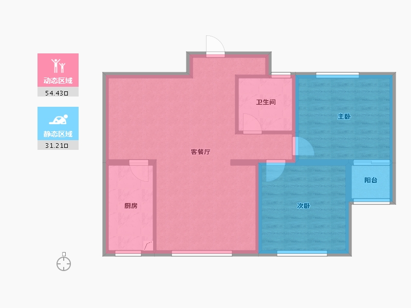 山西省-阳泉市-泉民华府-76.84-户型库-动静分区