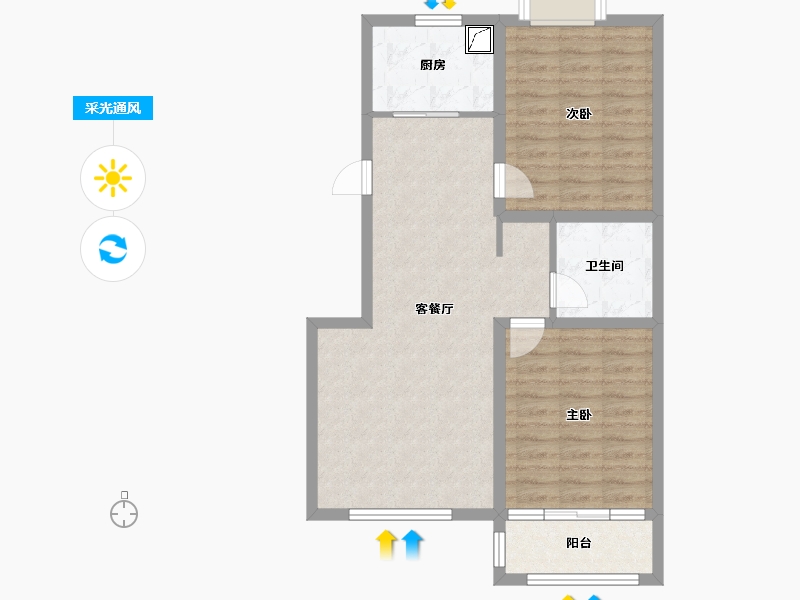 山西省-晋中市-绵建绿苑-74.00-户型库-采光通风