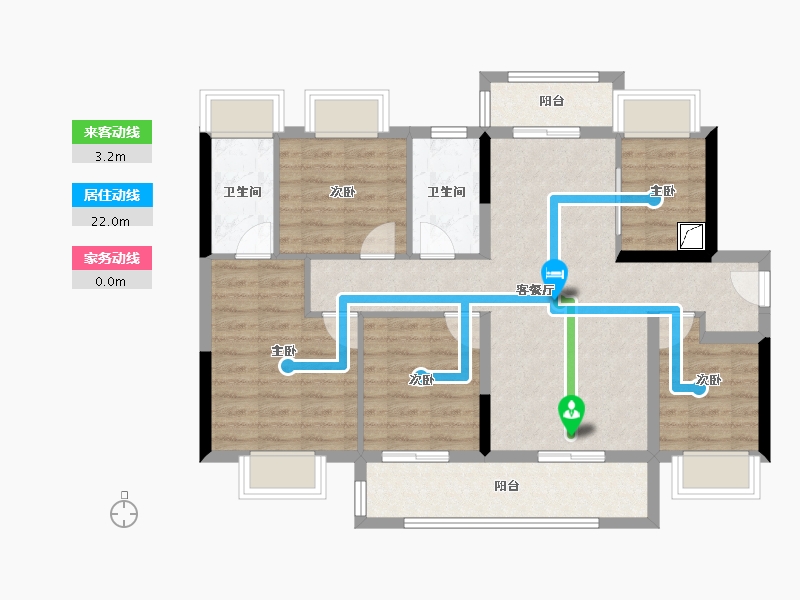 广东省-东莞市-华侨城天鹅堡-90.52-户型库-动静线