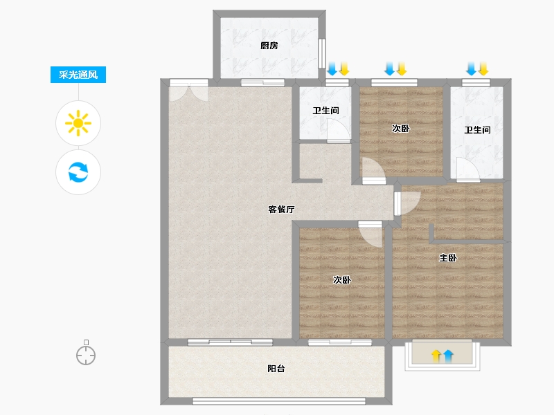 山东省-临沂市-掌舵东岸-110.00-户型库-采光通风