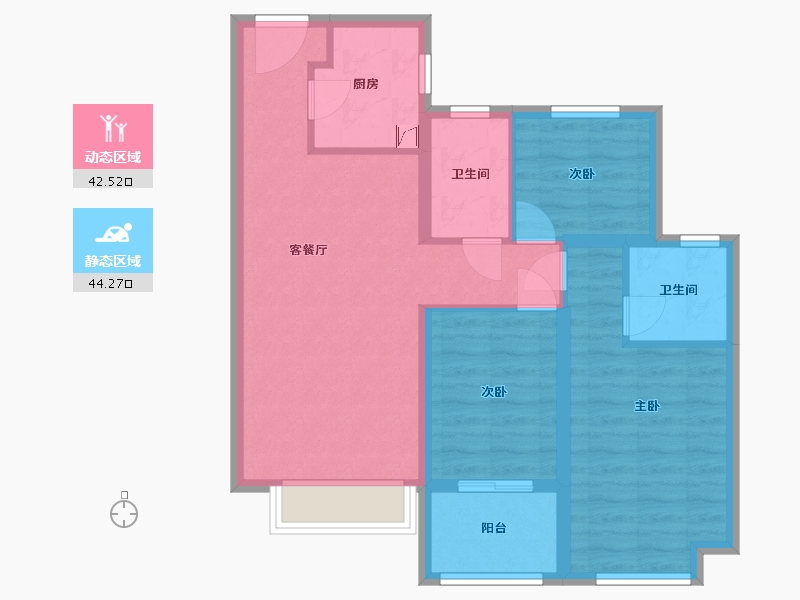 福建省-泉州市-中骏·丽景府-77.00-户型库-动静分区