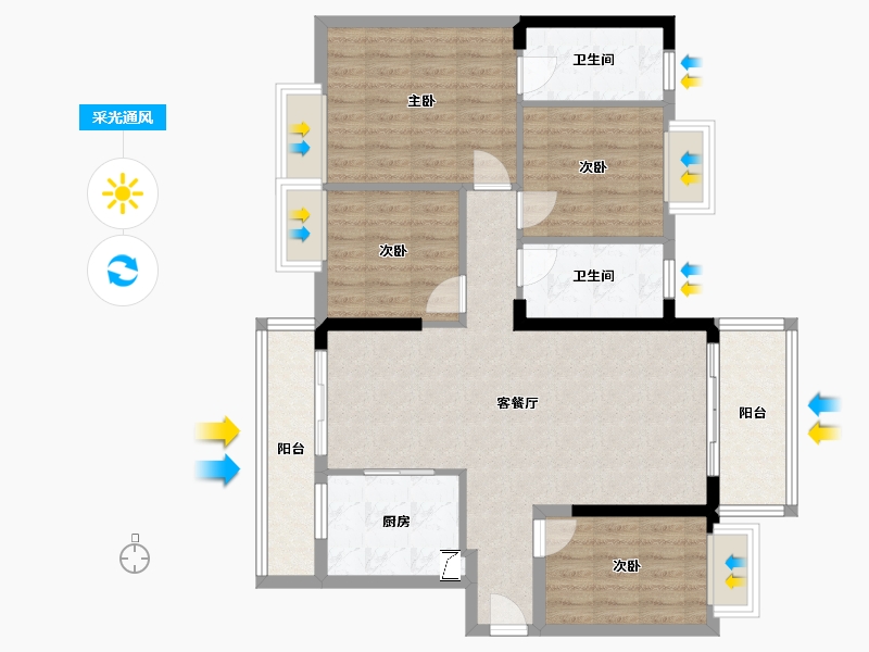 广东省-肇庆市-御东方-122.00-户型库-采光通风