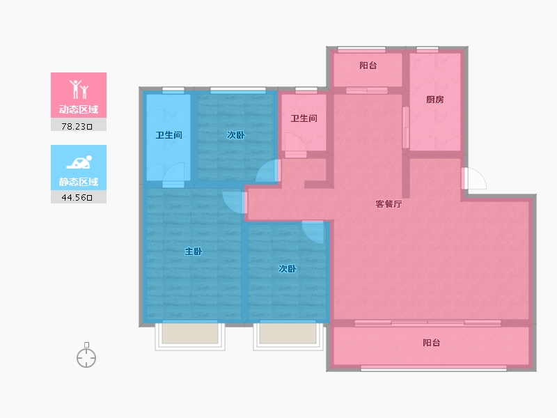 山东省-青岛市-山钢泓明府-109.61-户型库-动静分区