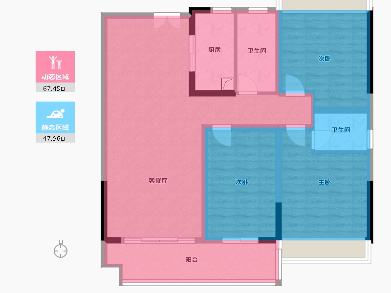 江苏省-淮安市-荷玥名都-104.00-户型库-动静分区