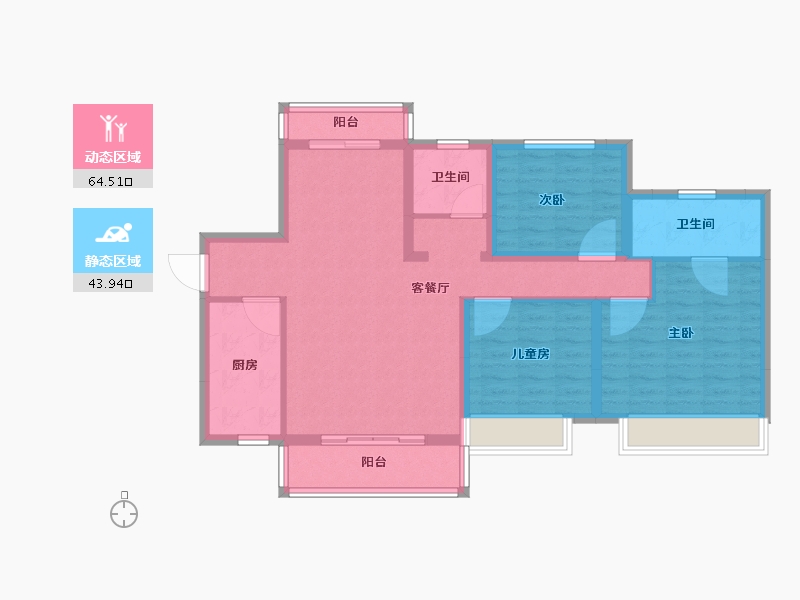 湖南省-长沙市-中建嘉和城凤凰台-96.81-户型库-动静分区