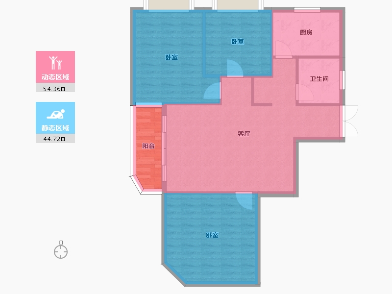 上海-上海市-上海壹街区一期至二期-90.86-户型库-动静分区