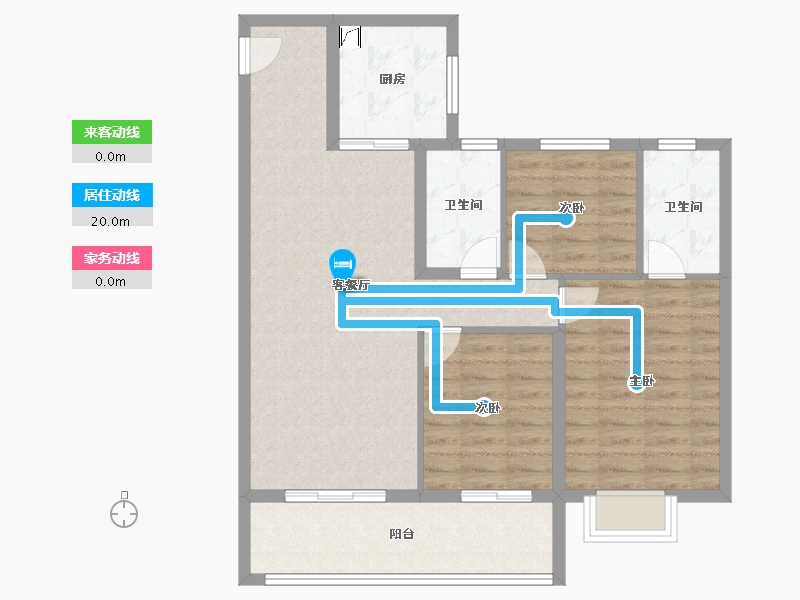 浙江省-金华市-海伦堡溪悦云庭-88.81-户型库-动静线