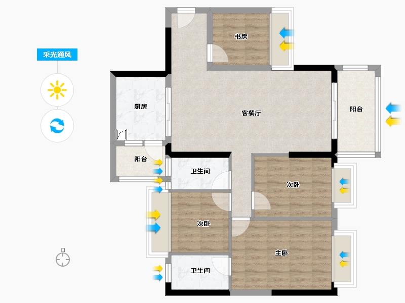 广东省-肇庆市-江景湾-95.32-户型库-采光通风