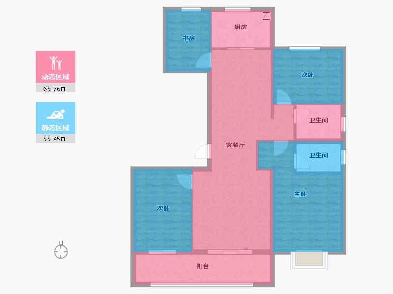 浙江省-金华市-海伦堡溪悦云庭-109.60-户型库-动静分区