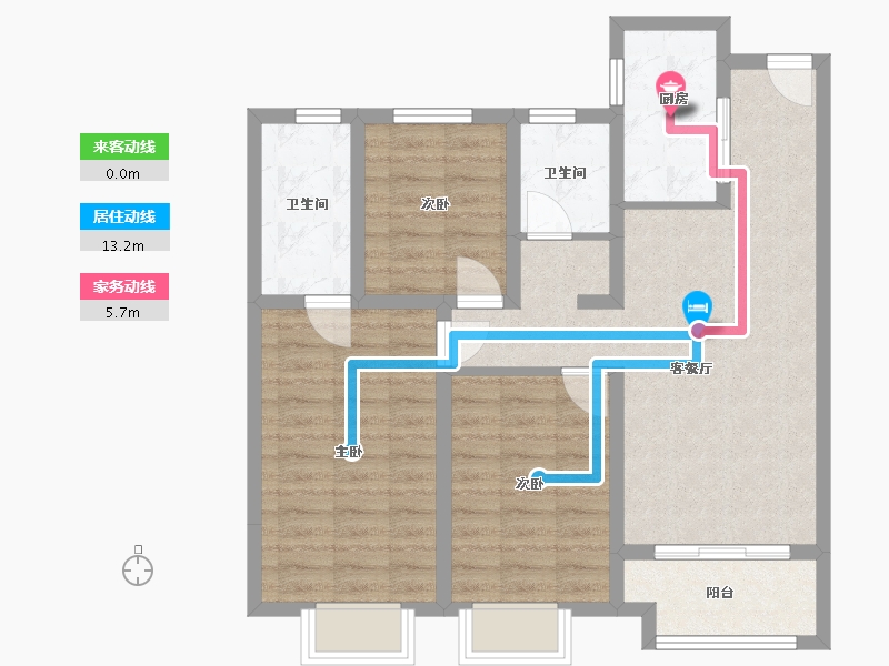 江苏省-泰州市-壹号公馆-98.00-户型库-动静线