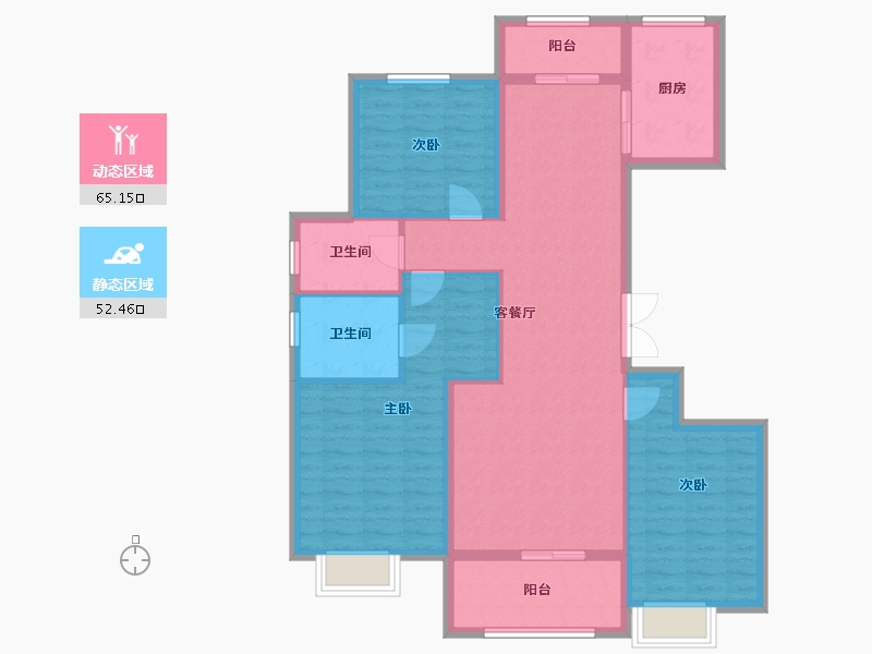 山东省-泰安市-城开林溪郡-106.00-户型库-动静分区