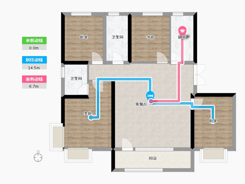 河北省-唐山市-国贸府-140.00-户型库-动静线