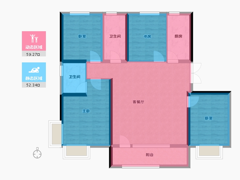 河北省-唐山市-国贸府-140.00-户型库-动静分区