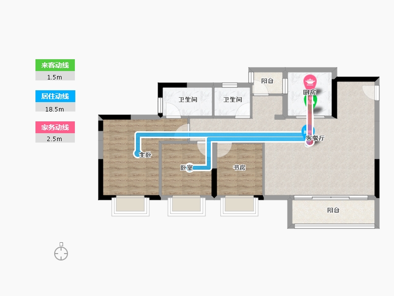 重庆-重庆市-三一云城-83.34-户型库-动静线