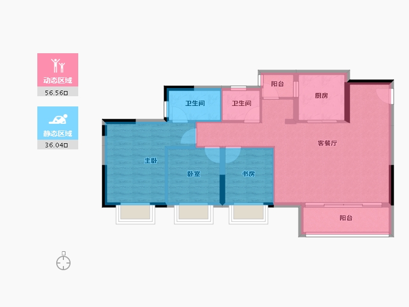 重庆-重庆市-三一云城-83.34-户型库-动静分区