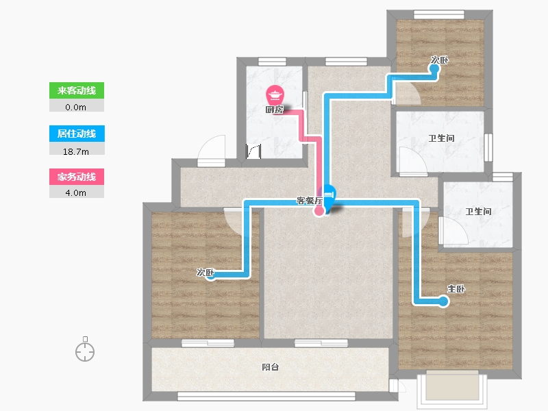 浙江省-金华市-海伦堡溪悦云庭-78.40-户型库-动静线