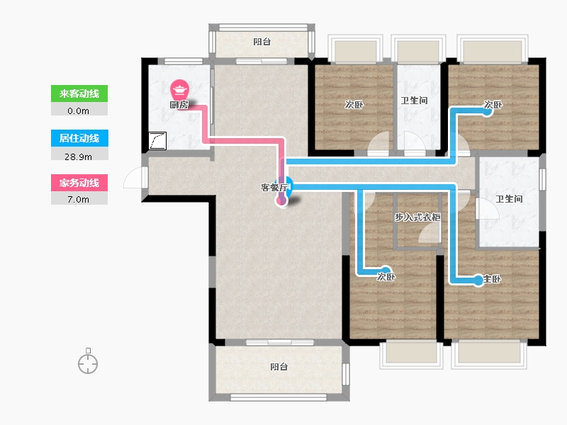 湖北省-武汉市-武汉城建天汇龙城-130.76-户型库-动静线