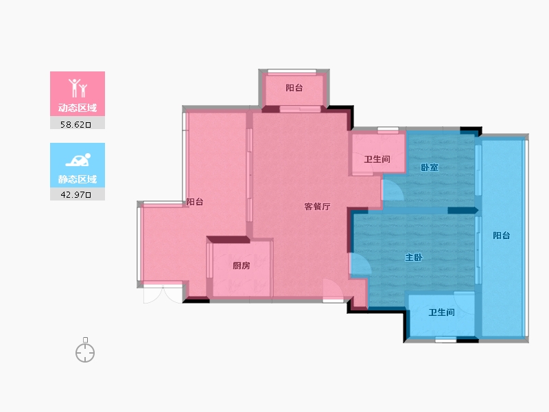 重庆-重庆市-清风上院-91.63-户型库-动静分区