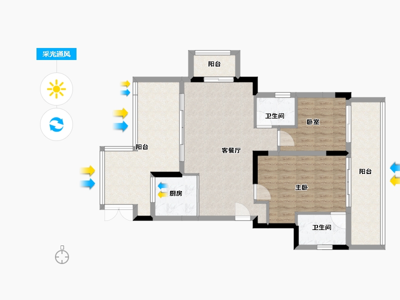 重庆-重庆市-清风上院-91.63-户型库-采光通风