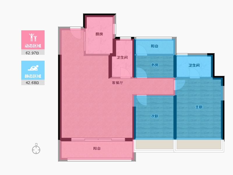 浙江省-温州市-凯迪新城博科园-95.00-户型库-动静分区