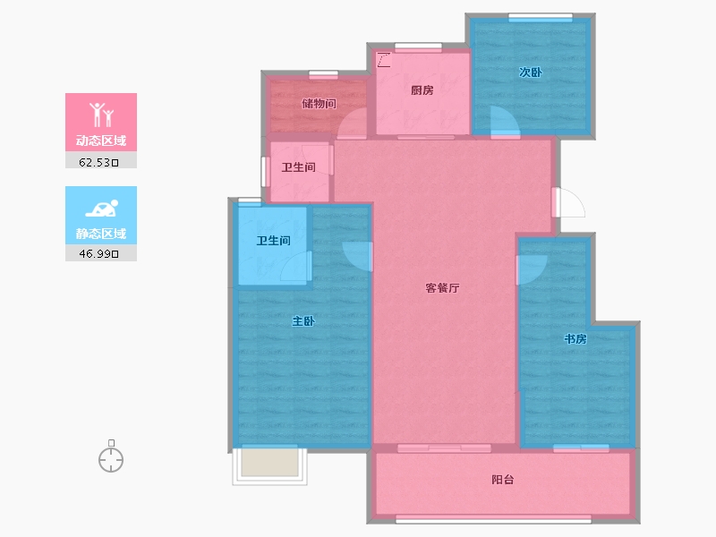 浙江省-金华市-野风广场-99.20-户型库-动静分区