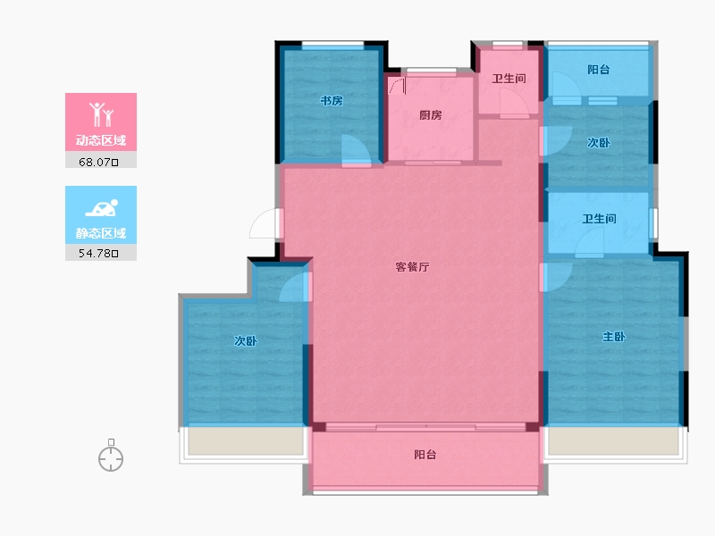 浙江省-温州市-凯迪新城博科园-111.01-户型库-动静分区