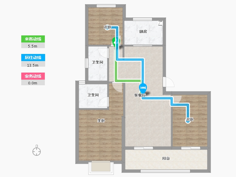 浙江省-金华市-海伦堡溪悦云庭-88.00-户型库-动静线