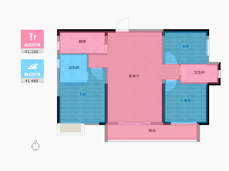 湖南省-长沙市-中建嘉和城凤凰台-92.16-户型库-动静分区