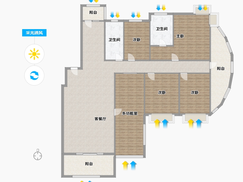 贵州省-贵阳市-龙湾国际二期-190.00-户型库-采光通风