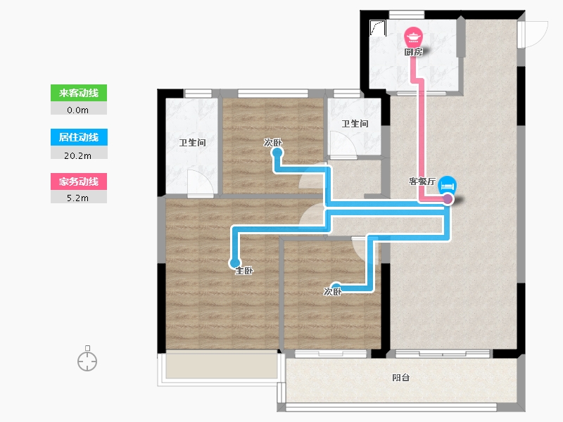 浙江省-温州市-金地商置碧桂园玉苍峯汇-93.57-户型库-动静线