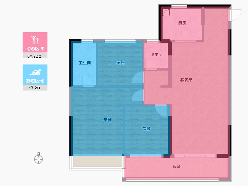 浙江省-温州市-金地商置碧桂园玉苍峯汇-93.57-户型库-动静分区