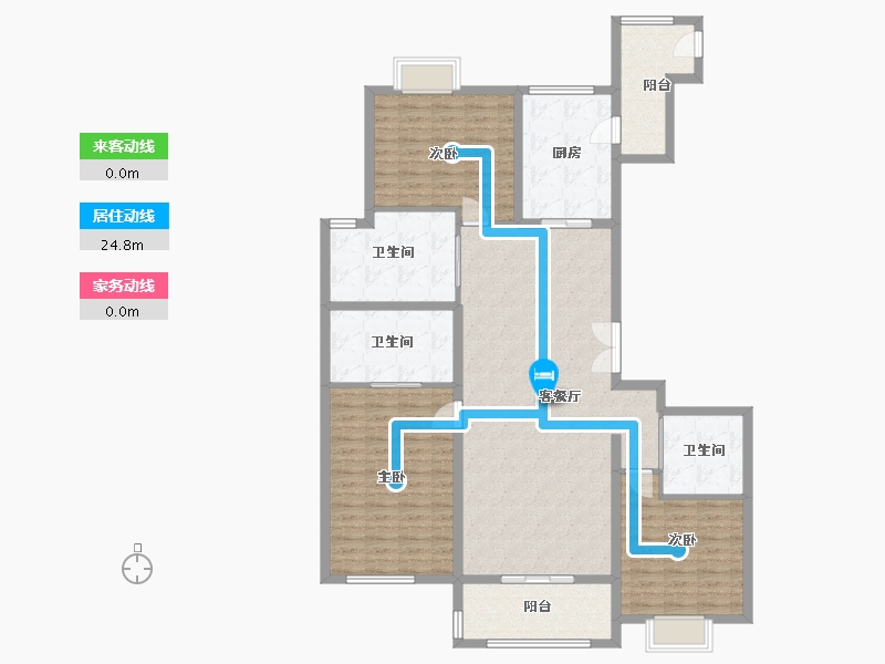 上海-上海市-新湖青蓝国际二期-143.20-户型库-动静线