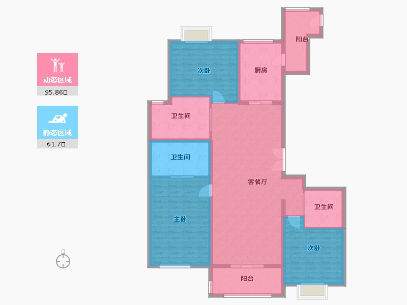 上海-上海市-新湖青蓝国际二期-143.20-户型库-动静分区