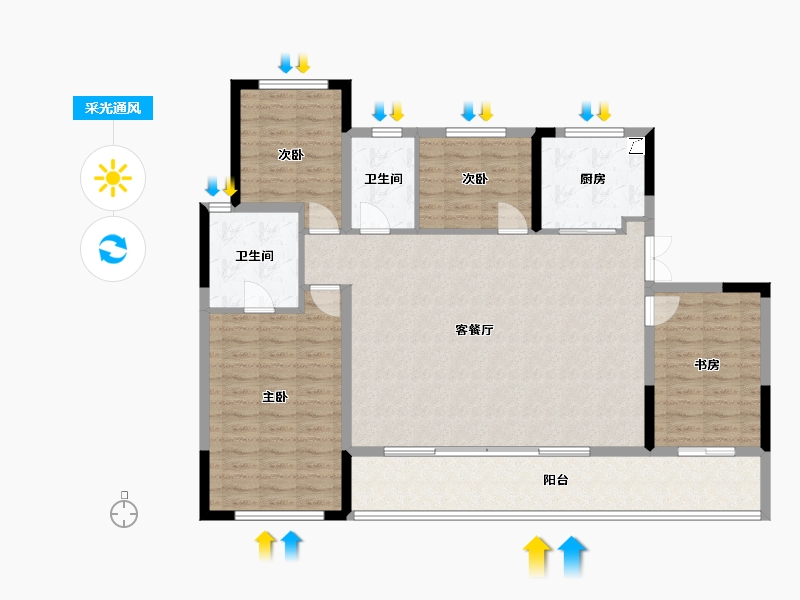 浙江省-温州市-华润置地悦未来-124.28-户型库-采光通风